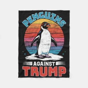 Pinguine gegen Trump Pinguin tappen gegen Tr Fleecedecke