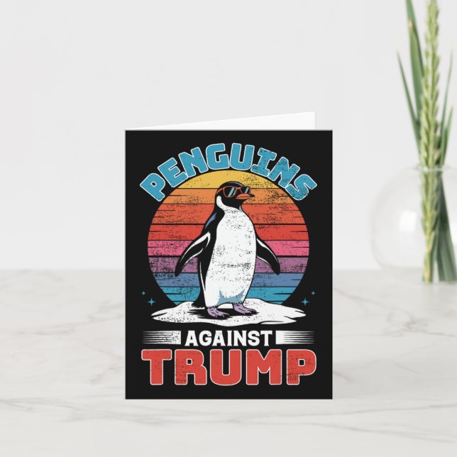Pinguine gegen Trump Pinguin tappen gegen Tr Karte (Vorderseite)