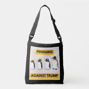 Pinguine gegen Trump Tragetaschen Mit Langen Trägern