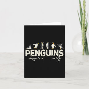 Pinguine gegen Zölle Funny Animal Retro Resist Karte