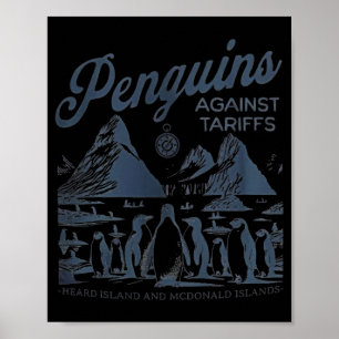 Pinguine gegen Zölle Heard Island Funny Trump Poster