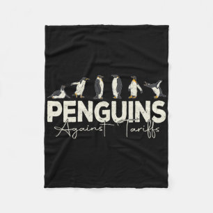 Pinguine gegen Zölle Lustiges Tier Retro Widerstan Fleecedecke
