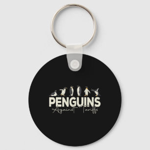 Pinguine gegen Zölle Lustiges Tier Retro Widerstan Schlüsselanhänger