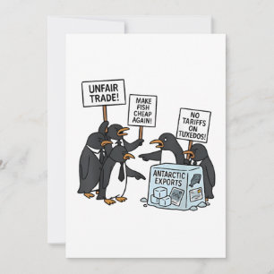 Pinguine gegen Zölle und Trump Feiertagskarte