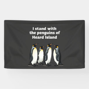 Pinguine gegen Zölle und Trump-Garten-Flagge Banner