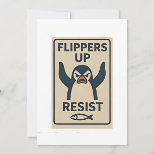 Pinguine gegen Zölle und Trump-Garten-Flagge Einladung