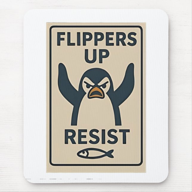 Pinguine gegen Zölle und Trump-Garten-Flagge Mousepad (Vorne)