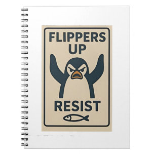 Pinguine gegen Zölle und Trump-Garten-Flagge Notizblock