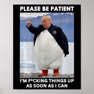 Pinguine gegen Zölle und Trumpf-Protesthänder Poster