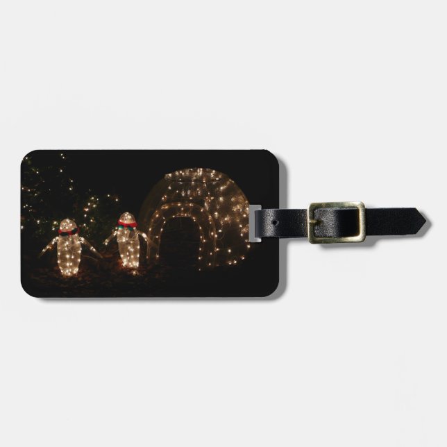 Pinguine Holiday Light Display Gepäckanhänger (Vorderseite horizontal)