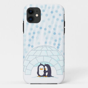 Pinguine im Iglu beim Schneien iPhone 11 Hülle