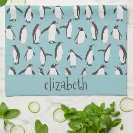 Pinguine im Schneemuster Geschirrtuch