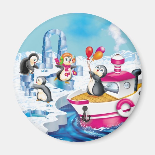 Pinguine in der Antarktis Magnet (Vorne)