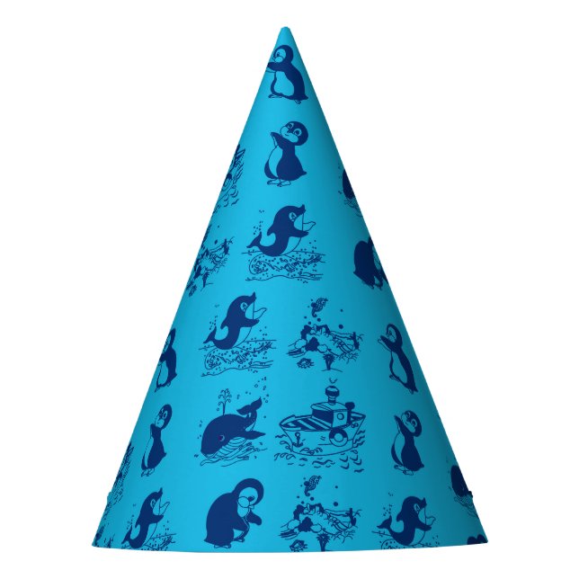 Pinguine in der Antarktis Partyhütchen (Vorderseite)