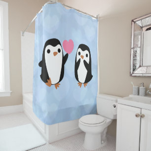Pinguine in der Liebe Duschvorhang