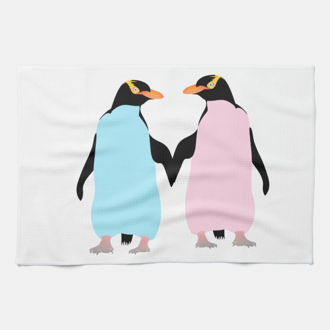 Pinguine in der Liebe Küchentuch (Horizontal)