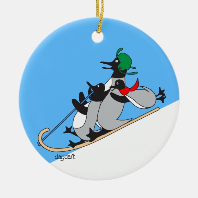 Pinguine Keramik Ornament (Vorne)