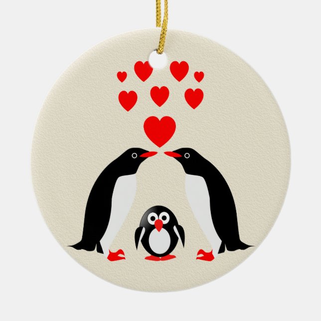 Pinguine Keramikornament (Vorne)