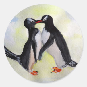 Pinguine Klassischer Rundaufkleber, glänzend Runder Aufkleber