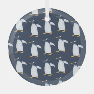 Pinguine: Kleine dunkle Wasserfarbe Ornament Aus Glas