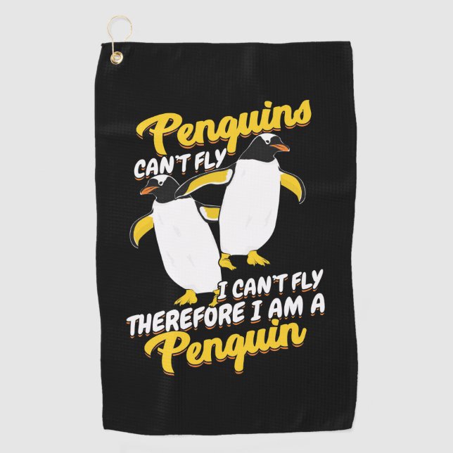 Pinguine können nicht fliegen ich kann nicht flieg golfhandtuch (Vorderseite)