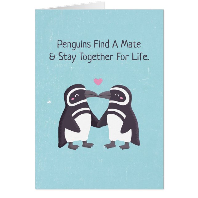 Pinguine küssen, lustig, du bist mein Pinguin-Mann (Vorne)