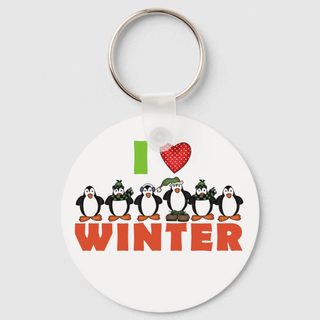 Pinguine Liebe Winterhemden und Geschenke Schlüsselanhänger (Vorderseite)