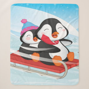 Pinguine Lovers Blanket Geschenk für Kinder Sherpadecke