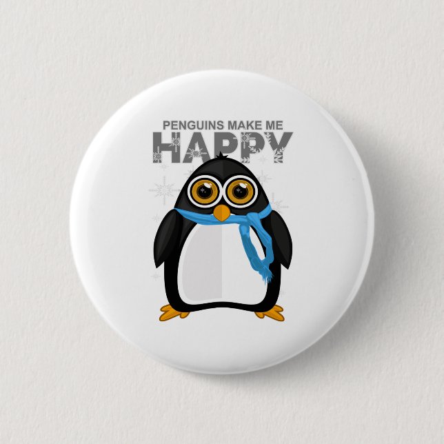 Pinguine machen mich glücklich button (Vorderseite)