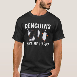 Pinguine machen mich zu einem glücklichen Funny Pi T-Shirt