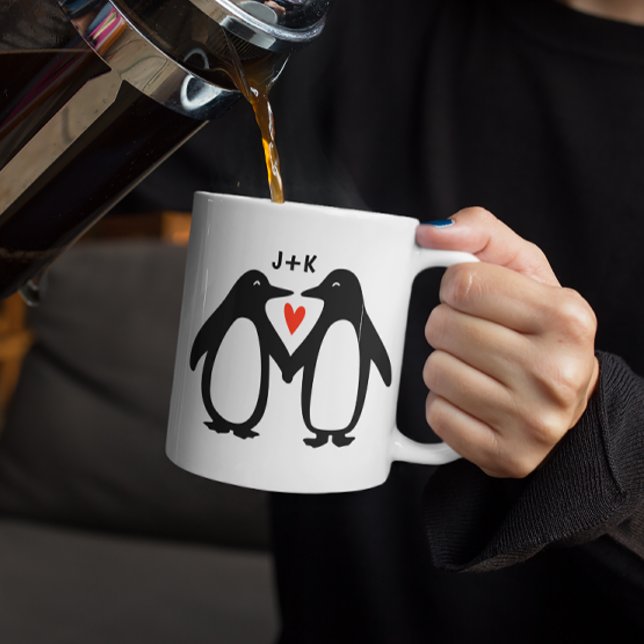 Pinguine mit Handgriffen für Niedliche, kundenspez Kaffeetasse (Von Creator hochgeladen)