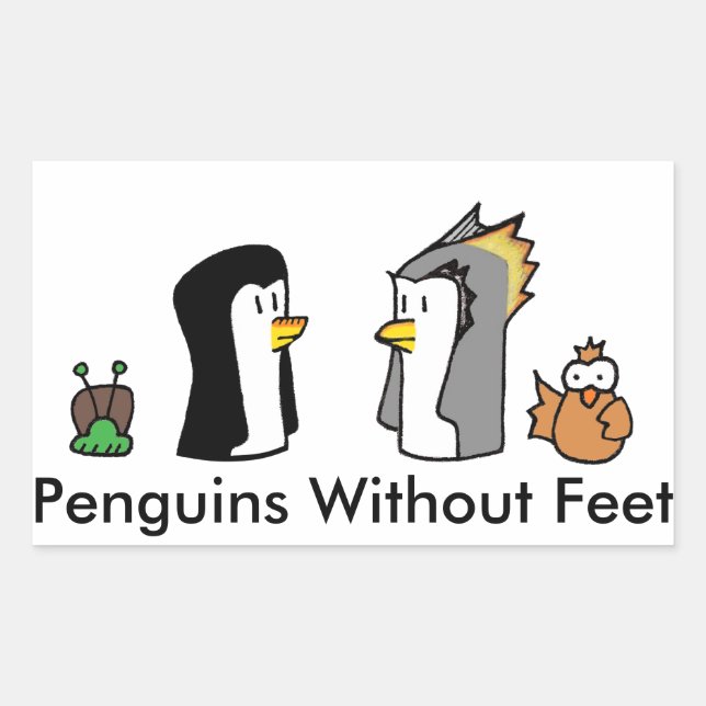 Pinguine ohne Futteraufkleber Rechteckiger Aufkleber (Vorderseite)