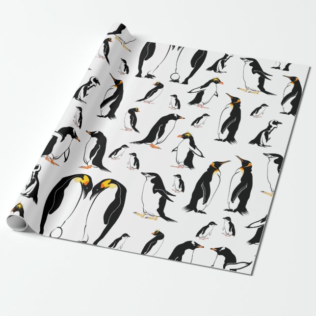 Pinguine Pattern Geschenkpapier (Ungerollt)