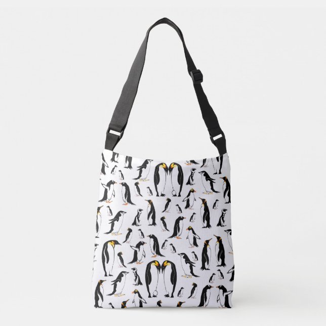 Pinguine Pattern Tragetaschen Mit Langen Trägern (Vorderseite)