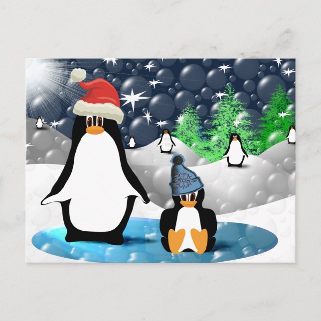 Pinguine Postkarte (Vorderseite)