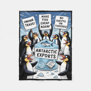 Pinguine protestieren gegen Trump-Zölle Funny Peng Fleecedecke