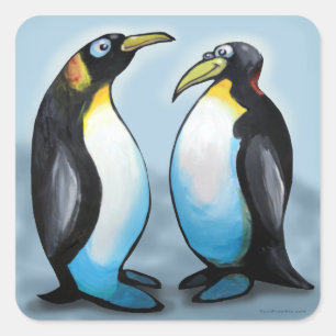 Pinguine Quadratischer Aufkleber