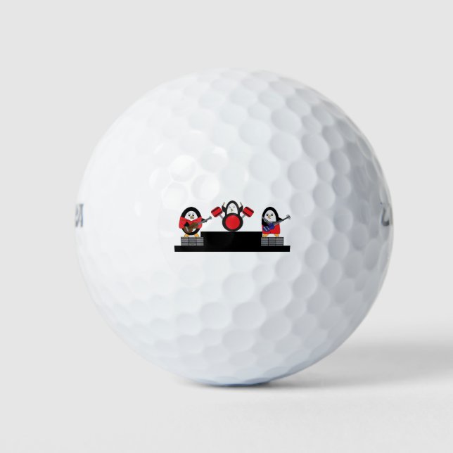 Pinguine Rock and Roll Band Musicians Niedlich Golfball (Vorderseite)
