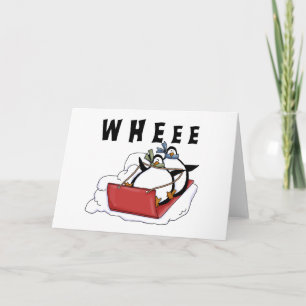 Pinguine Rodeln Feiertagskarte
