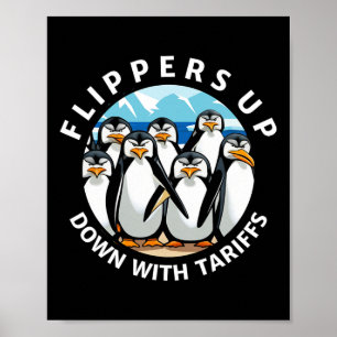 Pinguine rudern mit Flossen gegen Trump-Zölle Poster