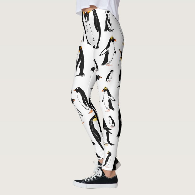 Pinguine Schwarzweißmuster Leggings (Links)