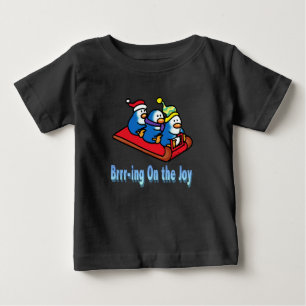 Pinguine Sledings Winter Holiday Scene Baby T-shirt