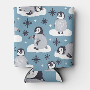 Pinguine Snowflakes Winter Nahtloses Muster Dosenkühler