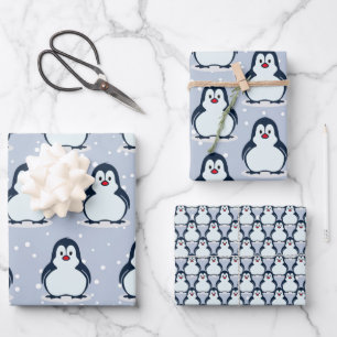 Pinguine Snowy Design Wrapping Paper Set Geschenkpapier Set