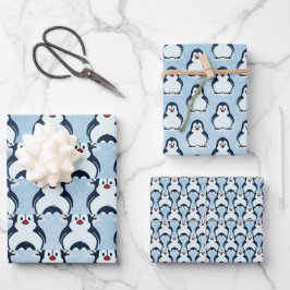 Pinguine Snowy Design Wrapping Paper Set Geschenkpapier Set