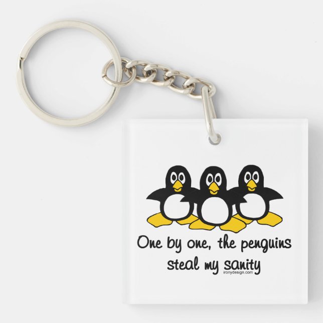 Pinguine stehlen mir meine Vernunft Schlüsselanhänger (Vorderseite)