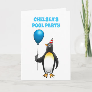Pinguine Summer Pool Party Geburtstag Einladung