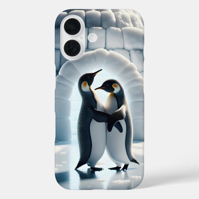 Pinguine tanzen langsam von Iglu iPhone 16 Hülle (Rückseite)