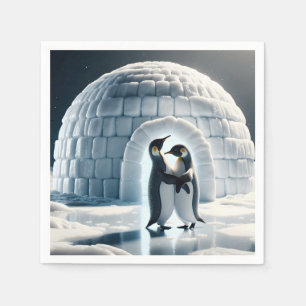 Pinguine tanzen langsam von Iglu Serviette