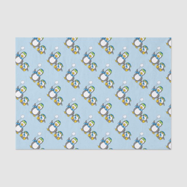 Pinguine-Tissue-Papiere Seidenpapier (Vorderseite)